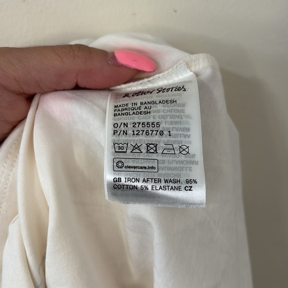 New & Other Stories Cap-Sleeve T-Shirt White Print Small - Picture 9 of 9